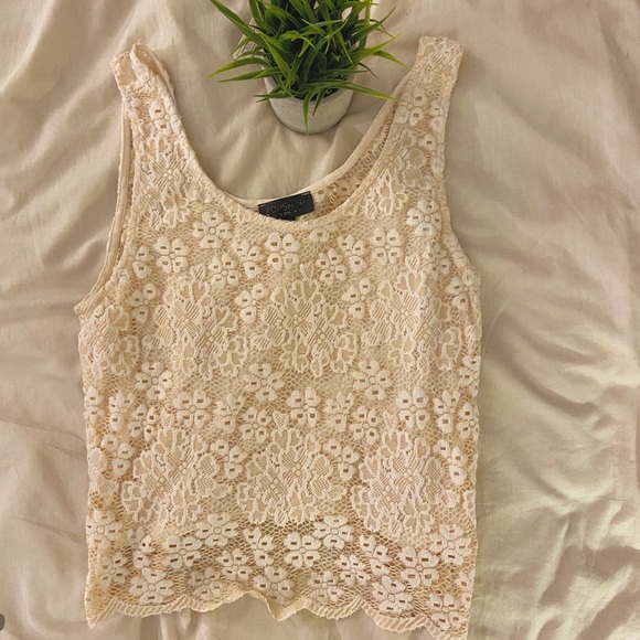 TOPSHOP Beige Tank Top